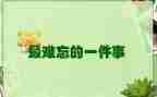 《我最难忘的一件事》作文5篇